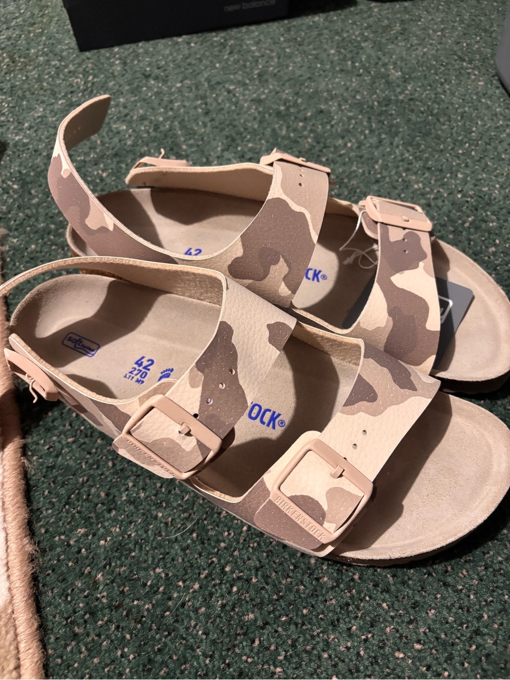 Birkenstock Beige Camouflage Two-Buckle Sandal
